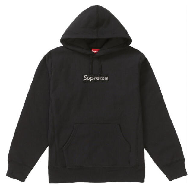 Supreme swarovski Box Logo Black L 黒トップス