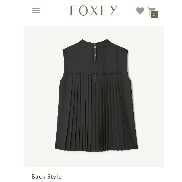 FOXEY(フォクシー)のFOXEY "Chic Pleats Top" ブラック 38 レディースのトップス(シャツ/ブラウス(半袖/袖なし))の商品写真