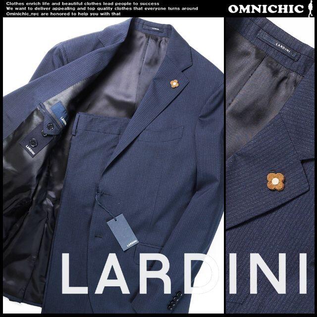 本命ギフト BEAMS LARDINIブートニエール付ラルディーニ2Bネイビーストライプスーツ50 - セットアップ