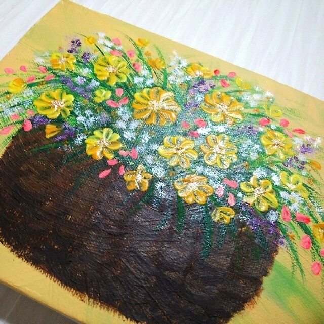 幸せ風水開運絵画*幸せバスケット~カラフルフラワー~愛情 浄化 健康 ...