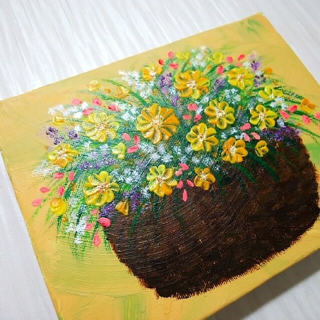 幸せ風水開運絵画*幸せバスケット~カラフルフラワー~愛情 浄化 健康 ...