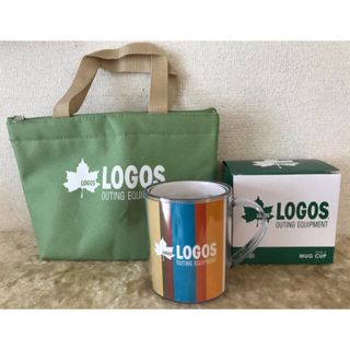 ロゴス(LOGOS)の新品　ロゴス　ファスナー式　ランチバッグ　＆　保温　保冷　日本製　マグカップ(弁当用品)