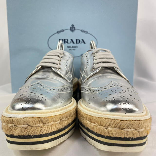 PRADA プラダ　エスパドリーユ　ウィングチップシューズ　ローファー　36