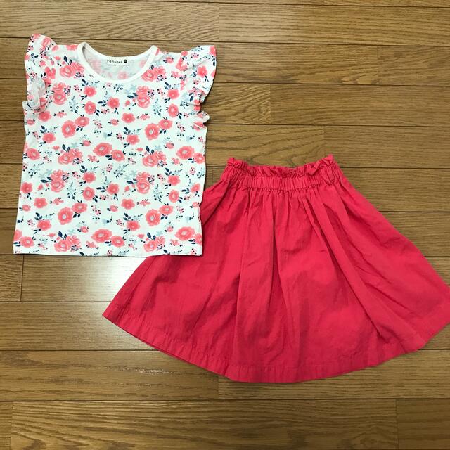 Branshes(ブランシェス)のブランシェス　110 女の子 夏服セット　Tシャツ スカート キッズ/ベビー/マタニティのキッズ服女の子用(90cm~)(Tシャツ/カットソー)の商品写真