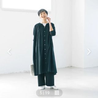 フォグリネンワーク(fog linen work)の北欧暮らしの道具店　3way後ろさがりギャザーワンピース(ロングワンピース/マキシワンピース)