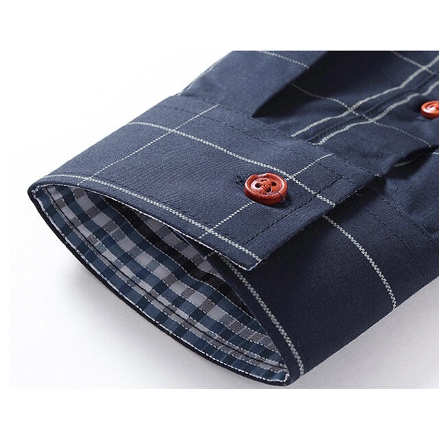 新品 メンズ シャツ ネイビー チェック 長袖シャツ ギンガム 新品 メンズ シャツ ネイビー チェック 長袖シャツ ギンガム