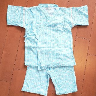 美品☆キッズ　甚平　水色　綿100%(甚平/浴衣)