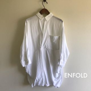 エンフォルド(ENFOLD)の極美品⭐️ENFOLD テンセル七分シャツ　ホワイト(シャツ/ブラウス(長袖/七分))