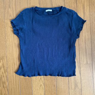 ジーユー(GU)のGU リブフリルTシャツ 130(Tシャツ/カットソー)