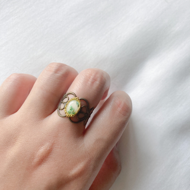 Lochie(ロキエ)の୨୧ Vintage rétro Dryflower lace ring Ⅲ ハンドメイドのアクセサリー(リング)の商品写真