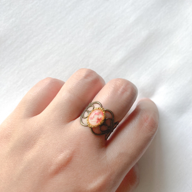 Lochie(ロキエ)の୨୧ Vintage rétro Dryflower lace ring Ⅲ ハンドメイドのアクセサリー(リング)の商品写真