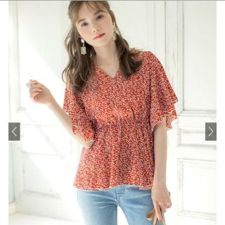 グレイル(GRL)のリナ様専用 新品 GRL 花柄 レッド ブラウス(シャツ/ブラウス(半袖/袖なし))