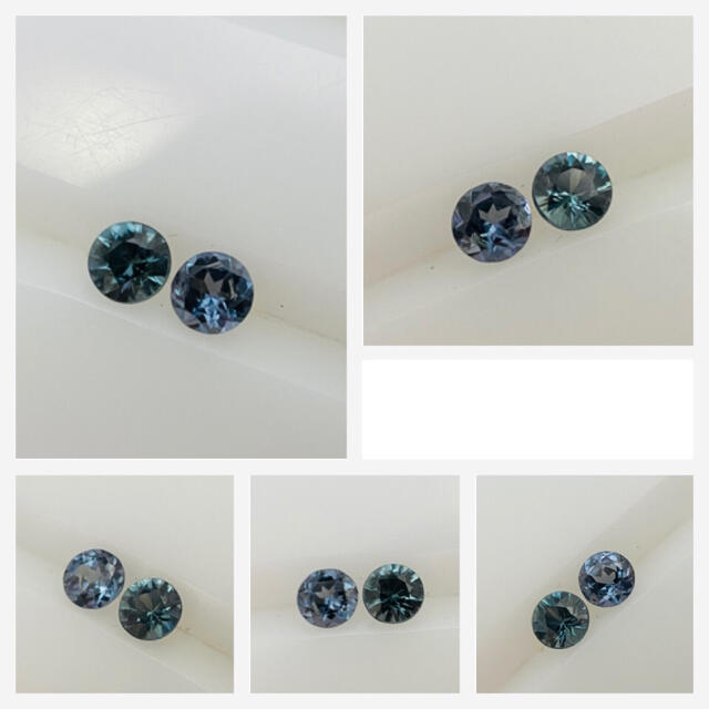 R603-2)『超レア』ベキリーブルーガーネット 2pcs-0.145ct - ピアス