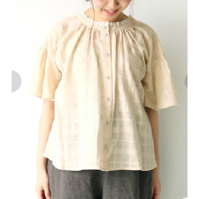 SM2(サマンサモスモス)のSM2  チェック織り前後着衿レースブラウス レディースのトップス(シャツ/ブラウス(半袖/袖なし))の商品写真