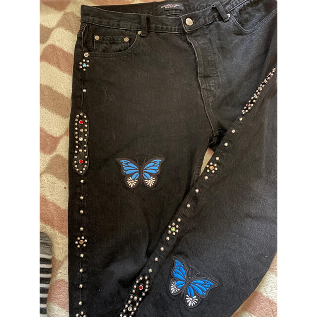 STUGAZI Butterfly Rhinestone Denim Mサイズ メンズのパンツ(デニム/ジーンズ)の商品写真