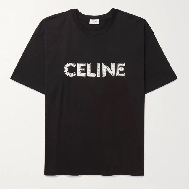 celine - CELINE セリーヌ スタッズ付き ロゴ ルーズ Tシャツ XLサイズ ...