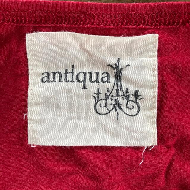 antiqua(アンティカ)のカットソー赤  長袖 レディースのトップス(カットソー(長袖/七分))の商品写真