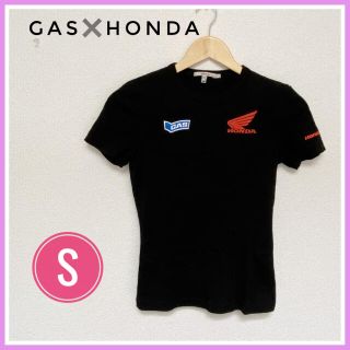 ガス(GAS)の【美品】GAS❌HONDA コラボTシャツ S  ブラック 黒(Tシャツ(半袖/袖なし))