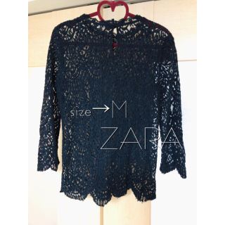 ザラ(ZARA)のZARA/総レース/ブラウス/BLACK/TOPS(シャツ/ブラウス(長袖/七分))