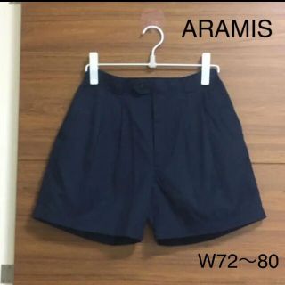 アラミス(Aramis)の90s ARAMIS コットン　チノ　ツータックショートパンツ　紺(ショートパンツ)