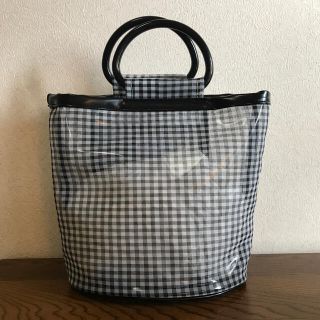 キャセリーニ(Casselini)の【美品】キャセリーニ　ギンガムチェッククリアバッグ(ハンドバッグ)