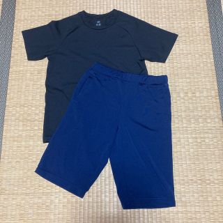 ユニクロ(UNIQLO)のユニクロ　ドライEXクルーネックTシャツ、ドライEXパンツ　140 上下セット(Tシャツ/カットソー)