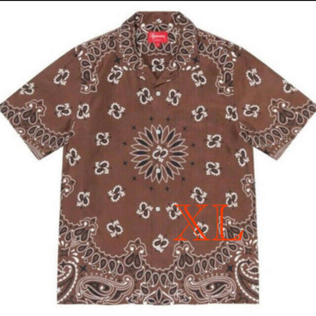 Supreme Bandana Silk S/S Shirt Brown XL