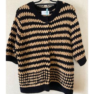 CLANE HALF SLEEVE KNIT CARDIGAN 蜂ニット