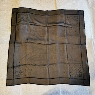 クリスチャンディオール(Christian Dior)のChristian Dior スカーフ　黒　ブラック　ラインストーン　シースルー(バンダナ/スカーフ)