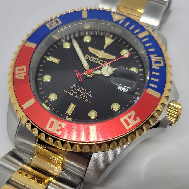 王道☆》インビクタ 47mm プロダイバー オート ペプシベゼル&コンビ