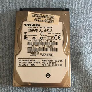 トウシバ(東芝)のToshiba 2.5インチ 9.5mm HDD 750GB(PCパーツ)