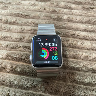 アップルウォッチ(Apple Watch)の[極美品] Apple Watch3 42mm GPS シルバー(腕時計(デジタル))