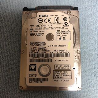 HGST 2.5インチ 7mm HDD 500GB(PCパーツ)