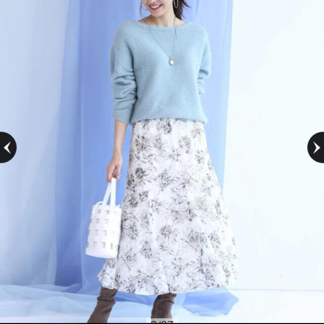 JUSGLITTY(ジャスグリッティー)のエアリープリントジャガードスカート レディースのスカート(ロングスカート)の商品写真