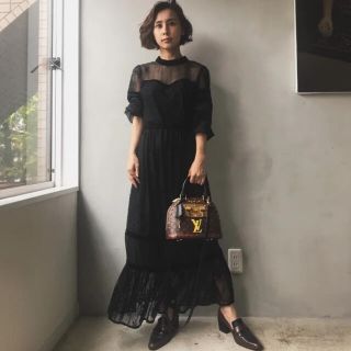 アメリヴィンテージ(Ameri VINTAGE)のamerivintage SHEER LACE DRESS  ワンピース ドレス(ロングワンピース/マキシワンピース)