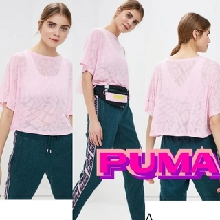 プーマ(PUMA)のPUMA プーマ　スケルトンブランドロゴ　Tシャツ　ドライセル　PINK　ピンク(Tシャツ(半袖/袖なし))