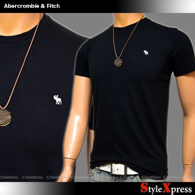 Abercrombie&Fitch(アバクロンビーアンドフィッチ)の新品 アバクロンビー&フィッチ 黒 XS ワンポイント 丸首 Tシャツ メンズのトップス(Tシャツ/カットソー(半袖/袖なし))の商品写真