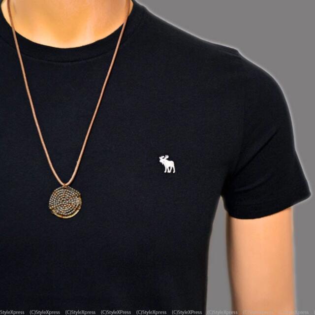 Abercrombie&Fitch(アバクロンビーアンドフィッチ)の新品 アバクロンビー&フィッチ 黒 XS ワンポイント 丸首 Tシャツ メンズのトップス(Tシャツ/カットソー(半袖/袖なし))の商品写真