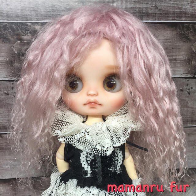 blythe _w-193桜ピンク三つ編み✨チベットラムフルスキンウィッグ