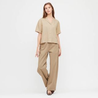 ユニクロ(UNIQLO)のUNIQLO リネンブレンドオープンカラーシャツ(シャツ/ブラウス(半袖/袖なし))