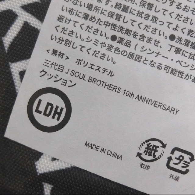 三代目 J Soul Brothers(サンダイメジェイソウルブラザーズ)の三代目J SOUL BROTHERS クッション10th anniversary エンタメ/ホビーのタレントグッズ(ミュージシャン)の商品写真