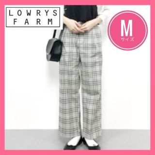 ローリーズファーム(LOWRYS FARM)の夏物SALE【美品】ローリーズファーム　チェック　ワイドパンツ(カジュアルパンツ)