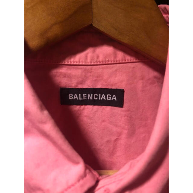 BALENCIAGA バレンシアガ バックロゴ ピンクシャツ