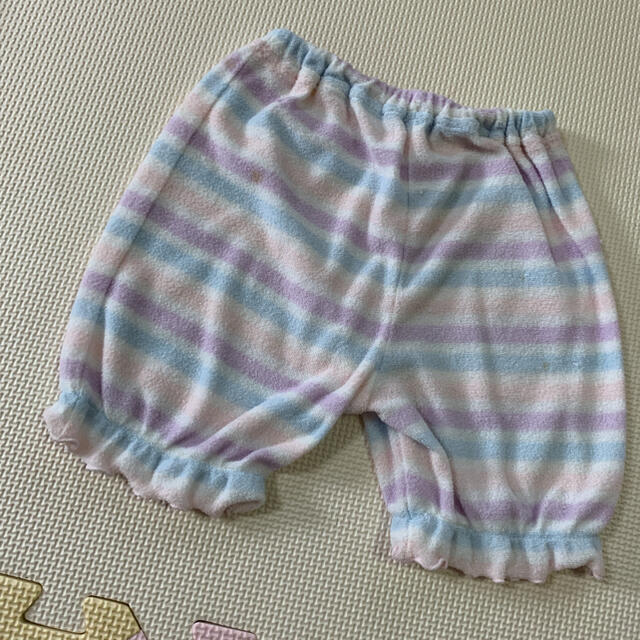 ボーダー　タオル地　パジャマ キッズ/ベビー/マタニティのキッズ服女の子用(90cm~)(パジャマ)の商品写真