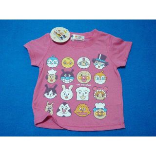 アンパンマン(アンパンマン)の新品　95cm　アンパンマン　キャラクターいっぱい半袖Tシャツ　ピンク(Tシャツ/カットソー)