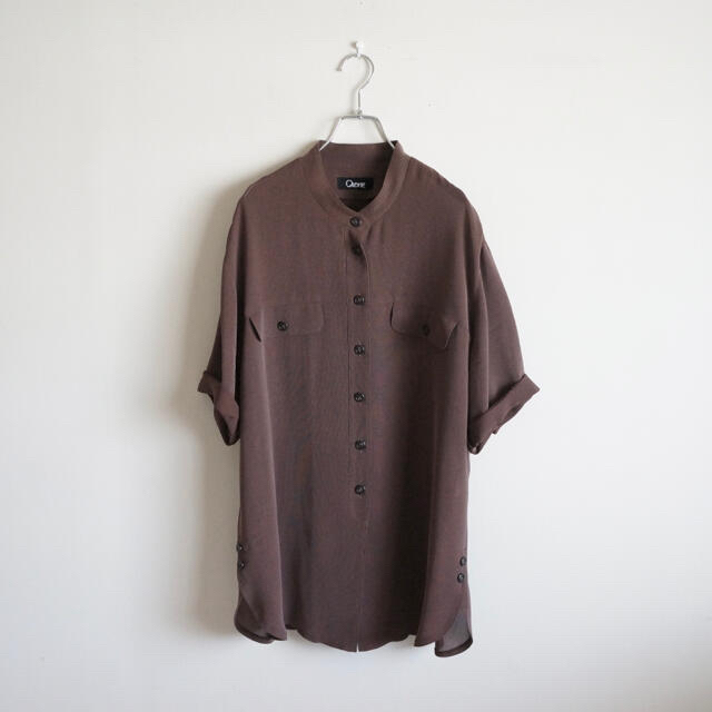 vintage stand collar shirt レディースのトップス(シャツ/ブラウス(半袖/袖なし))の商品写真