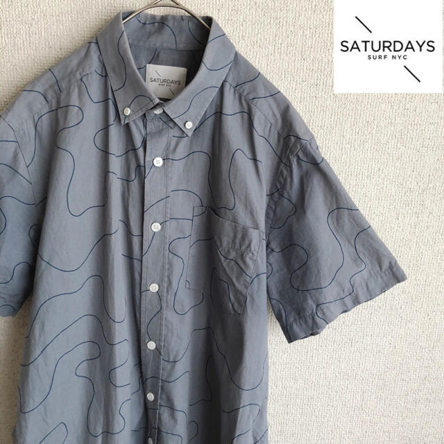 SATURDAYS SURF NYC(サタデーズサーフニューヨークシティー)のSaturdays Surf NYC 半袖　ボーダー　シャツ　サタデーズサーフ メンズのトップス(シャツ)の商品写真