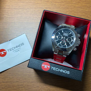 テクノス(TECHNOS)のテクノス　腕時計　黒　シルバー　ブラック　シンプル　新品　未使用(腕時計(アナログ))