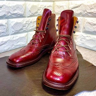 トリッカーズ(Trickers)のTricker‘s トリッカーズ　UK6 ギリーブーツ　メダリオン　ワインレッド(ブーツ)