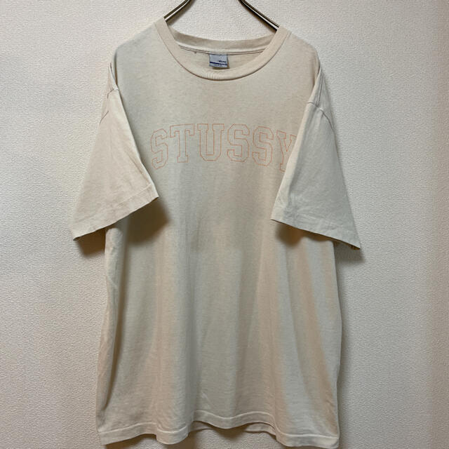 90s STUSSY【ステューシー】ブランドロゴ刺Tシャツ！USA製！ビンテージ